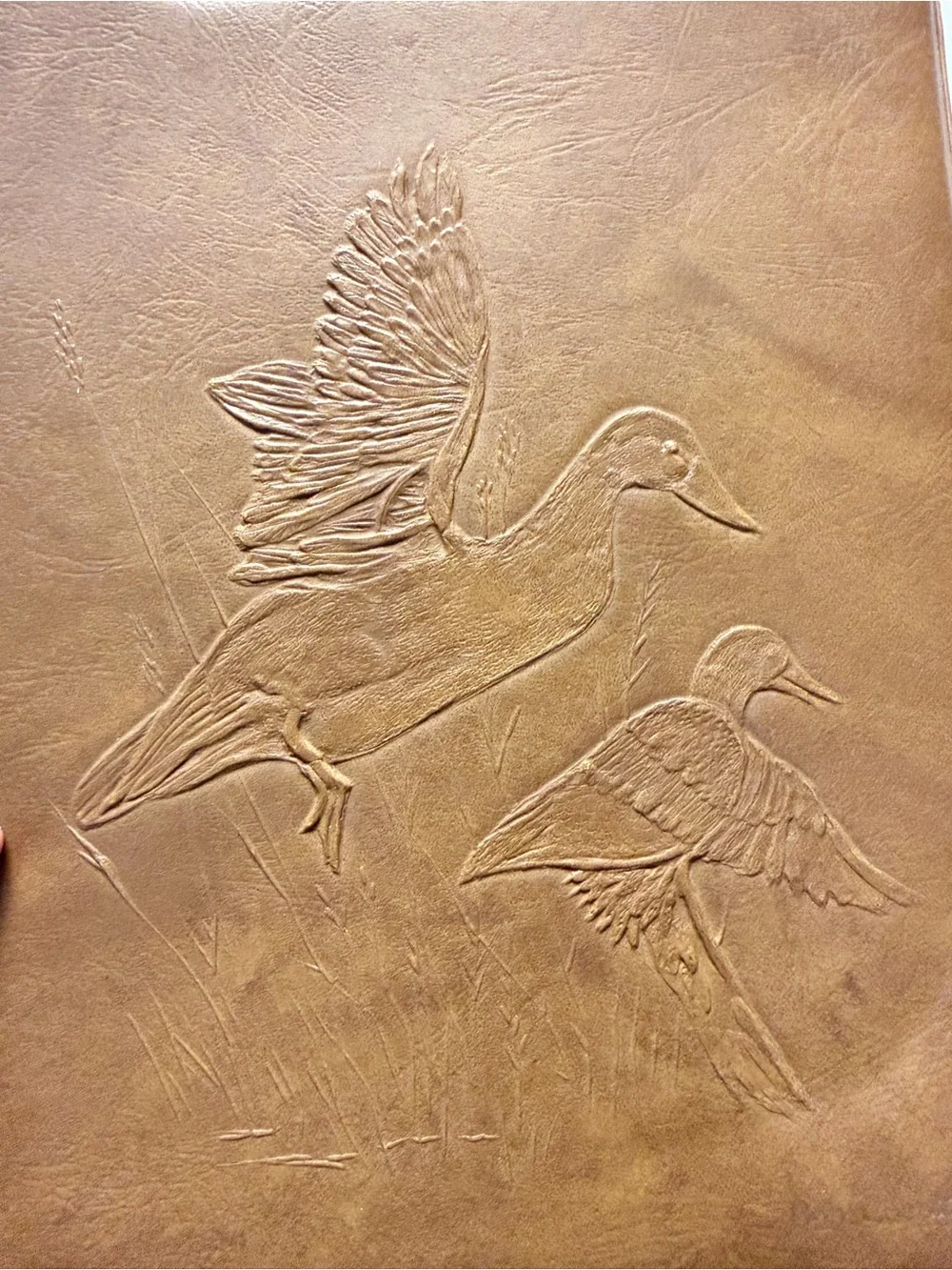 Vintage Embossed Mallard Duck Faux Leather Folding Clipboard Portfolio Padfolio